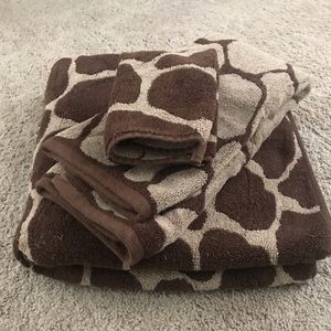 Giraffe Print Home Bath Towels
